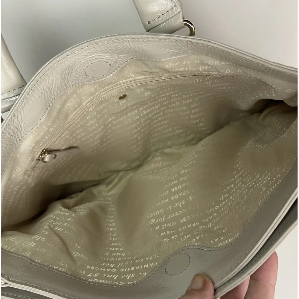 KATE SPADE New York Wellesley‎ Tote Satchel Taupe Patent Leather Shoulder Purse